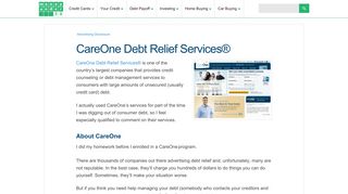 CareOne Debt Relief Services® | Money Under 30