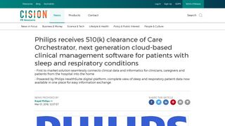 Philips receives 510(k) clearance of Care Orchestrator, next ...