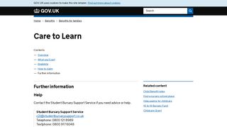 Care to Learn: Further information - GOV.UK