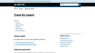 Care to Learn: How to claim - GOV.UK
