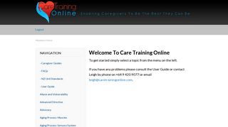 Members Home — Care Training Online