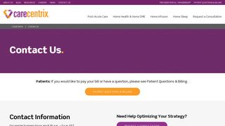 Contact Us – Health Plans, Patients and Providers | CareCentrix