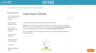 Login Issues in Moodle – The Career Academy Help Centre