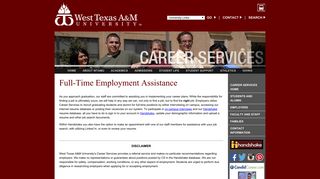 West Texas A&M University: Career Services Full-Time Employment ...