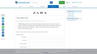 Zara Japan Corp. - Send Company to a Friend - Jobs in Japan ...