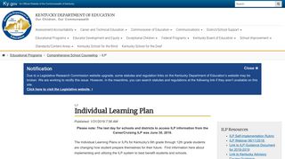 Individual Learning Plan - Kentucky Department of Education