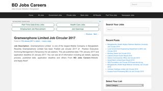 Grameenphone Limited Job Circular 2017| BD Jobs Careers