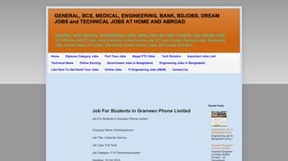 Job For Students in Grameen Phone Limited - Technical Job - Sub ...