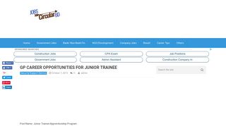GP Career Opportunities For Junior Trainee | Jobs Circular BD