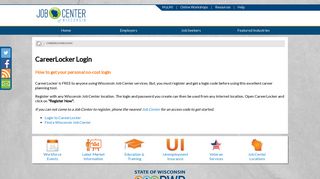 CareerLocker Login - Wisconsin Job Centers