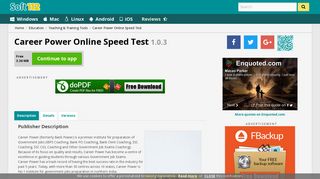 Career Power Online Speed Test 1.0.3 Free Download