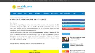 CAREER POWER ONLINE TEST SERIES - SSC Adda