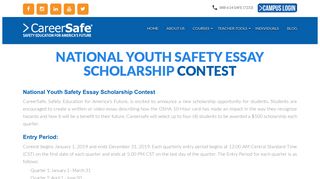 National Youth Safety Essay Scholarship Contest - CareerSafeOnLine ...