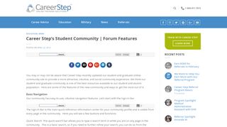 Career Step's Student Community | Forum Features - Career Step Blog