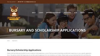 Bursary / Scholarship applications 2019 - Career Wise