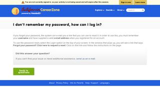 I don't remember my password, how can I log in? - California Career ...