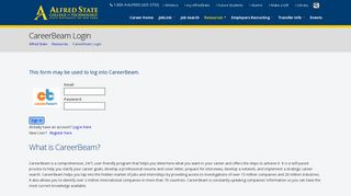 CareerBeam Login | Alfred State