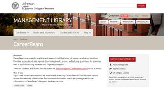 CareerBeam | Management Library | Cornell University