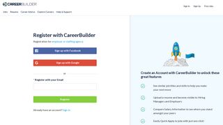 Register | Sign Up & Create an Account with CareerBuilder