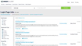Login Page Jobs - Apply Now | CareerBuilder
