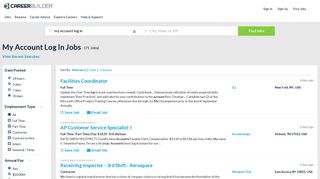 My Account Log In Jobs - Apply Now | CareerBuilder