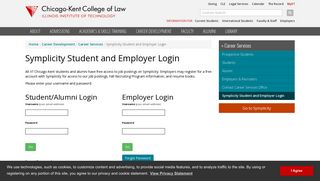 Symplicity Student and Employer Login | Chicago-Kent College of Law