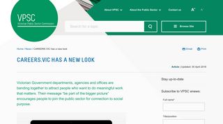 CAREERS.VIC has a new look - VPSC