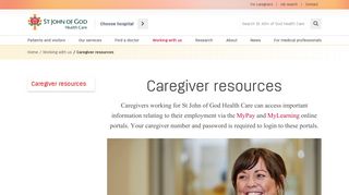 Caregiver resources - St John of God Health Care