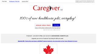 Caregiver.ca - Canada's Healthcare Jobsite - FREE nationwide ...