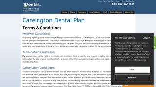 Terms & Conditions | Careington 500 Dental & Vision - 1Dental.com