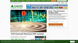 CVS Caremark Receives FEP contract - March 28, 2014 - Zacks.com