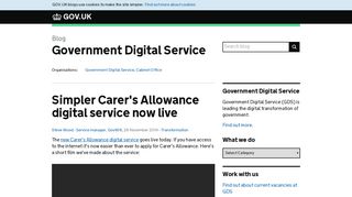 Simpler Carer's Allowance digital service now live - Government ...