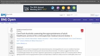 CareTrack Australia: assessing the appropriateness of adult ...