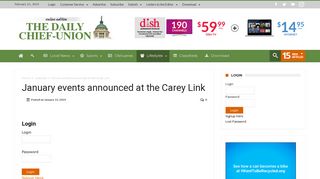 January events announced at the Carey Link – Daily Chief-Union