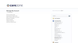Manage My Account – CareZone Customer Support