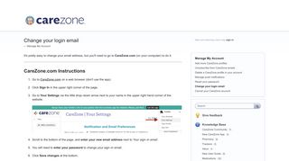 Change your login email – CareZone Customer Support