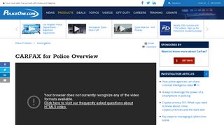Video: CARFAX for Police Overview - PoliceOne