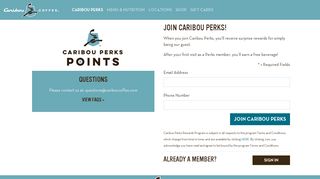 Join - Caribou Perks - Caribou Coffee