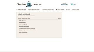 my account - Caribou Coffee | Your Account