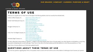 Terms of Use - Caribou Coffee
