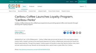 Caribou Coffee Launches Loyalty Program, 