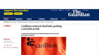 Carillion contracts deal fails, putting 2,500 jobs at risk | Business | The ...