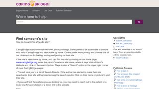 Find someone's site - CaringBridge