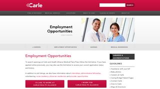 Carle - Careers: Employment