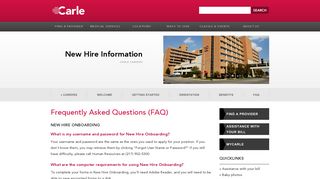 Carle - Careers: Getting Started - FAQs