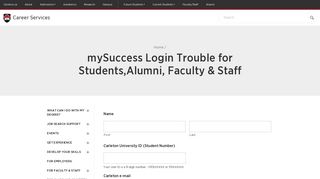 mySuccess Login Trouble for Students,Alumni, Faculty & Staff - Career ...