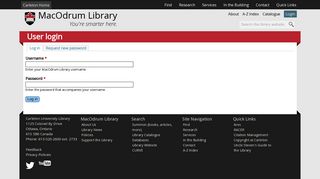 User login | MacOdrum Library