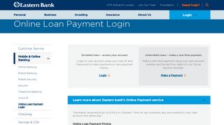 Online Loan Payment Login | Eastern Bank