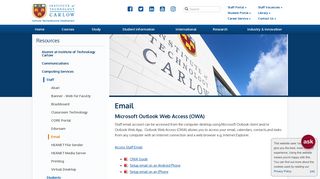 Email - ITCarlow - The website of the Institute of Technology Carlow ...