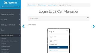 Login to JS Car Manager | Grav - Documentation
